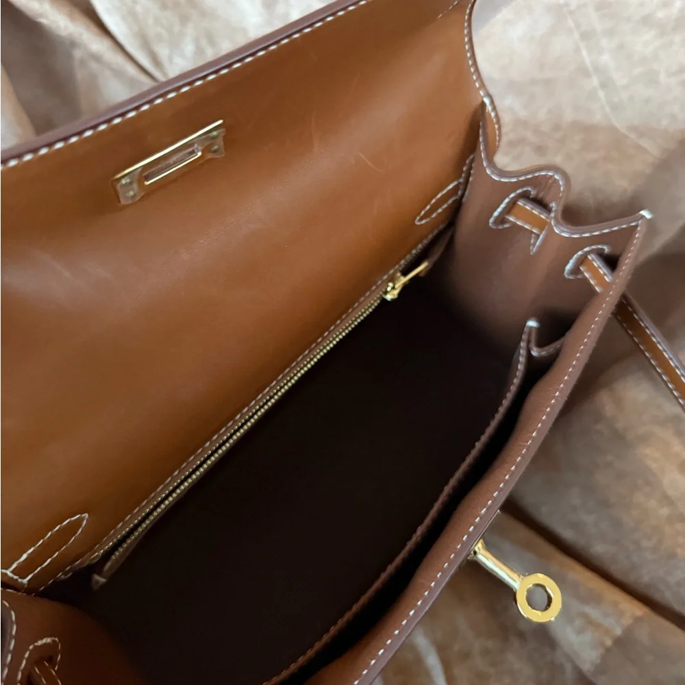 HERMÈS Barénia Fauve Kelly 25 Sellier GHW - Picture 15 of 17